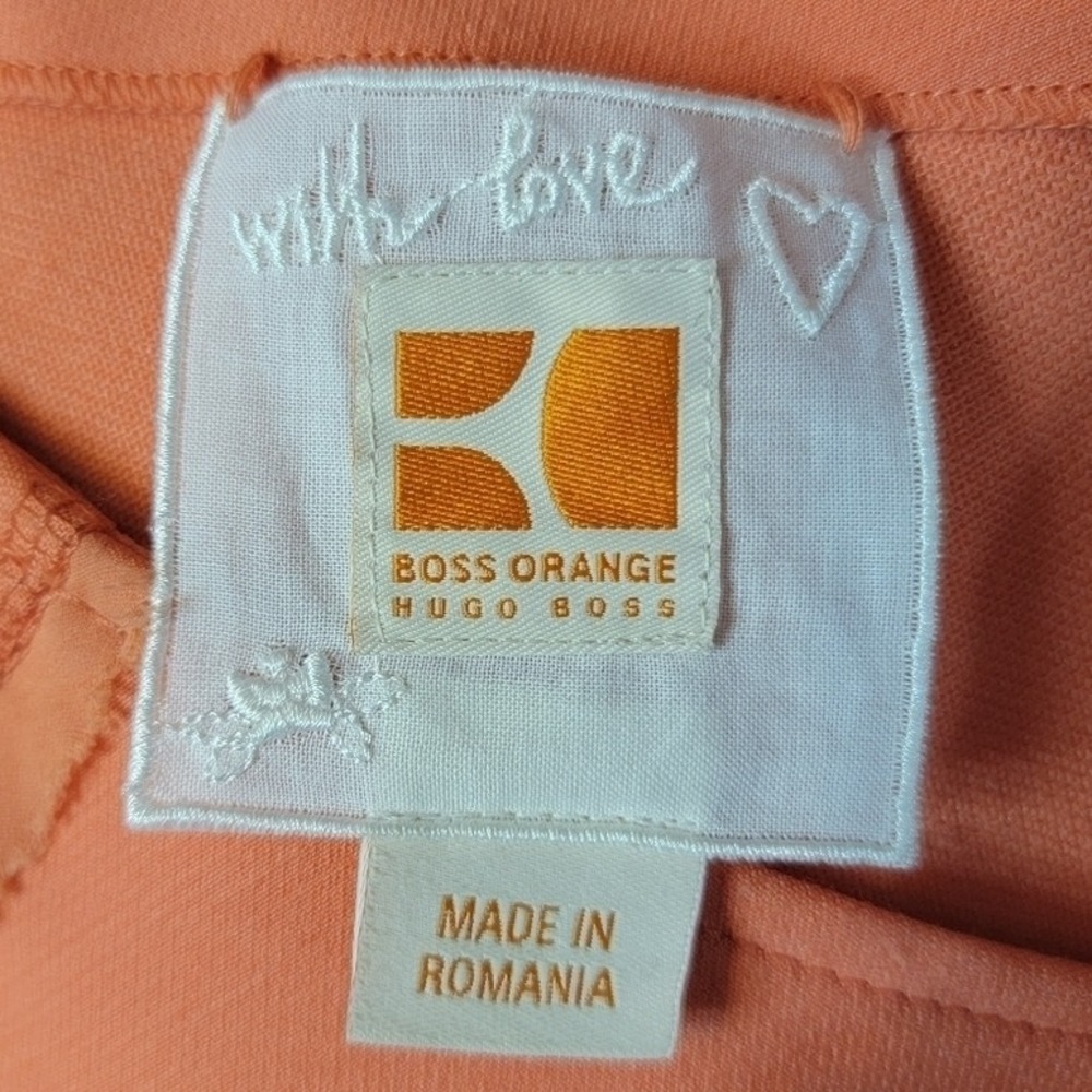 VTG HUGO BOSS‎ Short Sleeve Sheath Dress Sz 2 Orange Business Casual Old Money - Picture 9 of 13